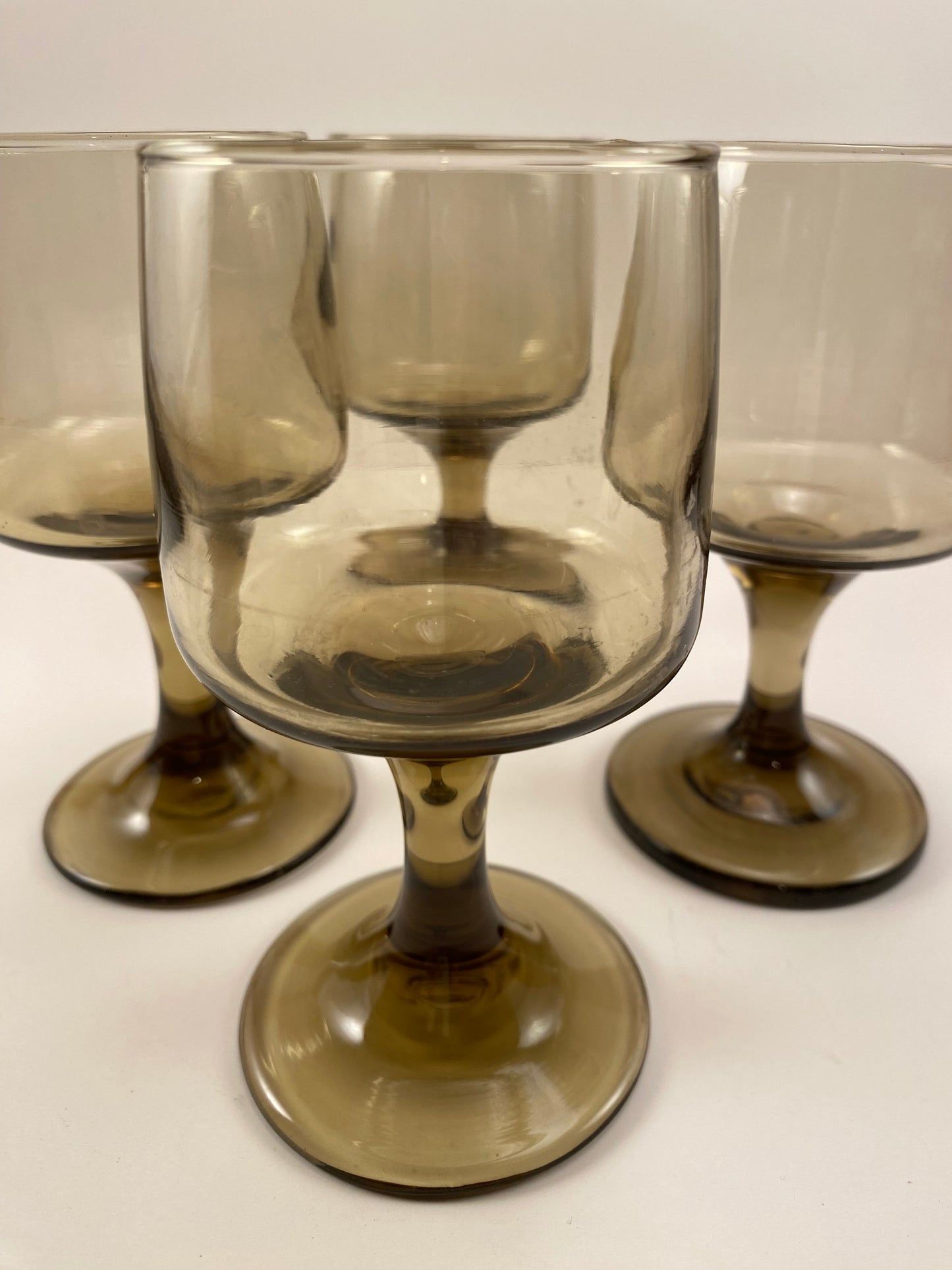 MCM Libbey Tawny Accent Wine Glasses, Set of 4