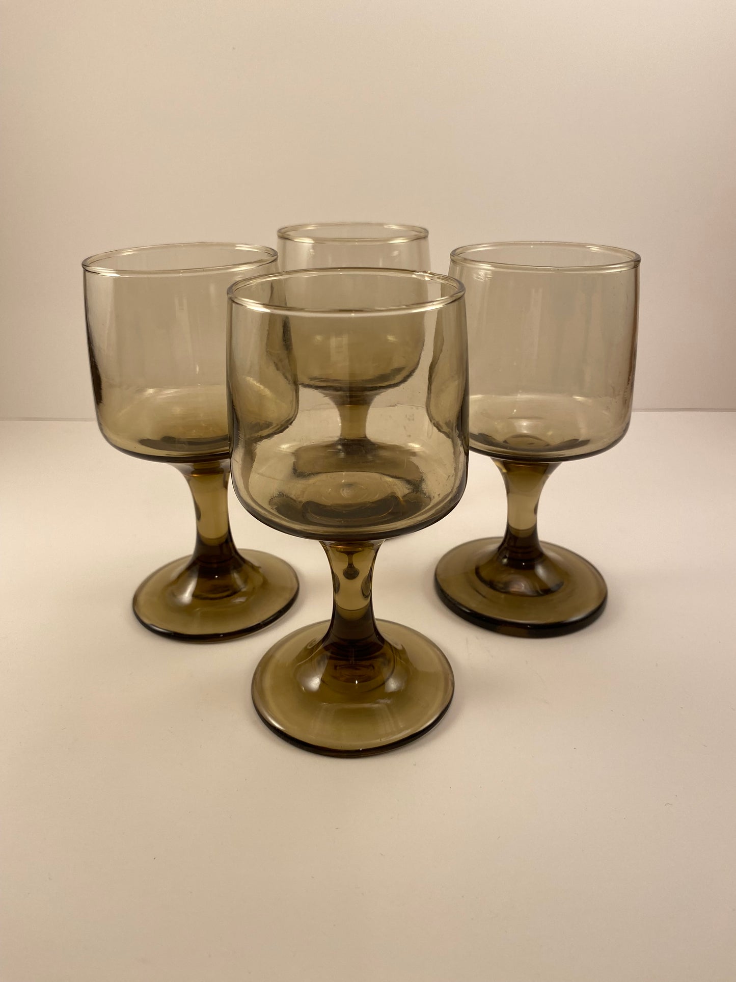 MCM Libbey Tawny Accent Wine Glasses, Set of 4