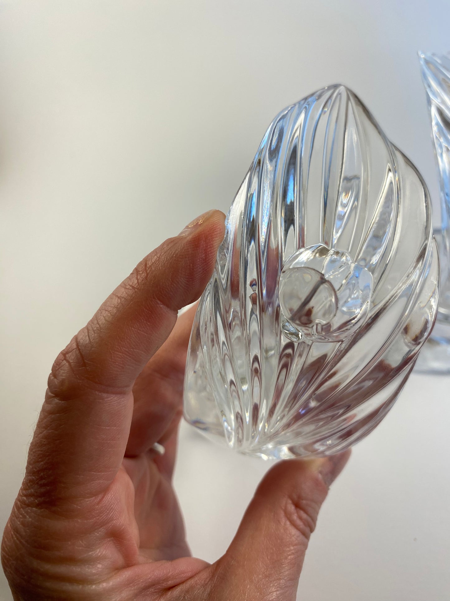 Vintage Gotham Lead Crystal Candle Holders, set of 2