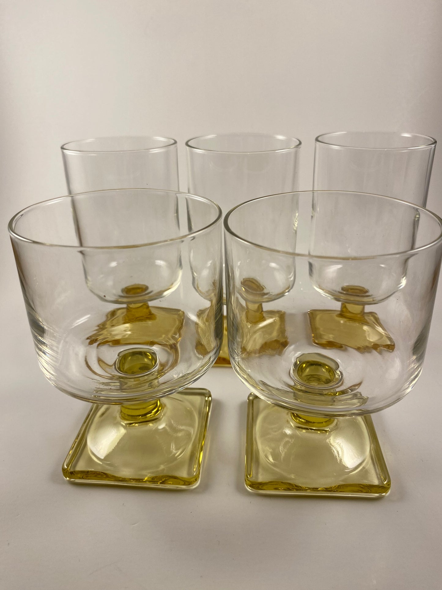 Federal Glass Nordic Topaz glasses. Set of 9.