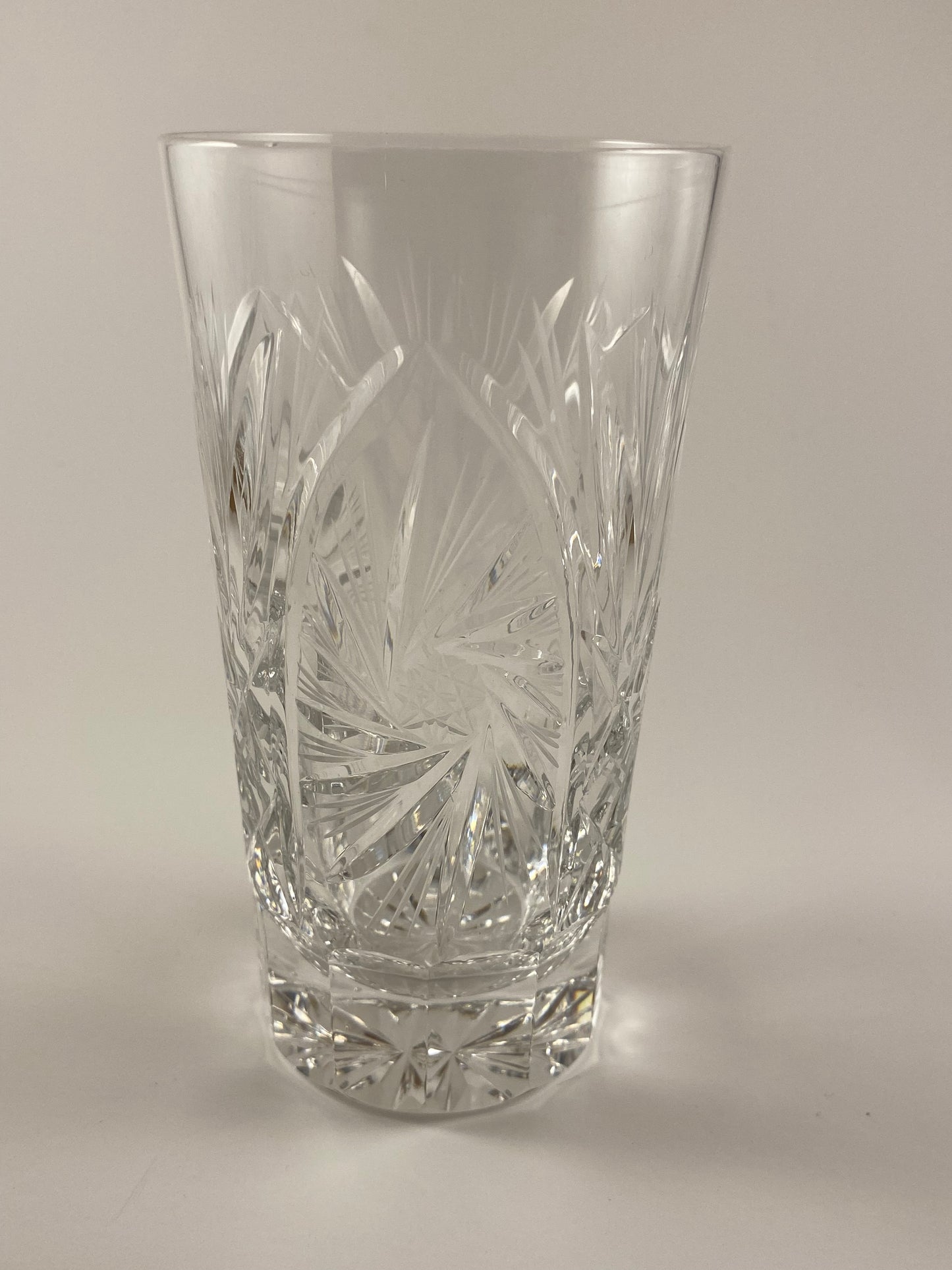 Eleanor by America Cut Leaded Crystal Pitcher and 8 matching hi ball glasses.