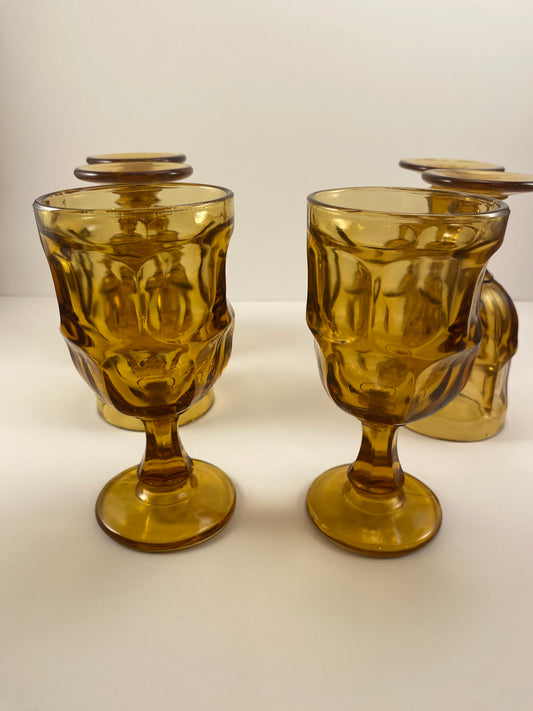 Libbey Glass Ashburton Amber Claret Wine glasses, set of 6