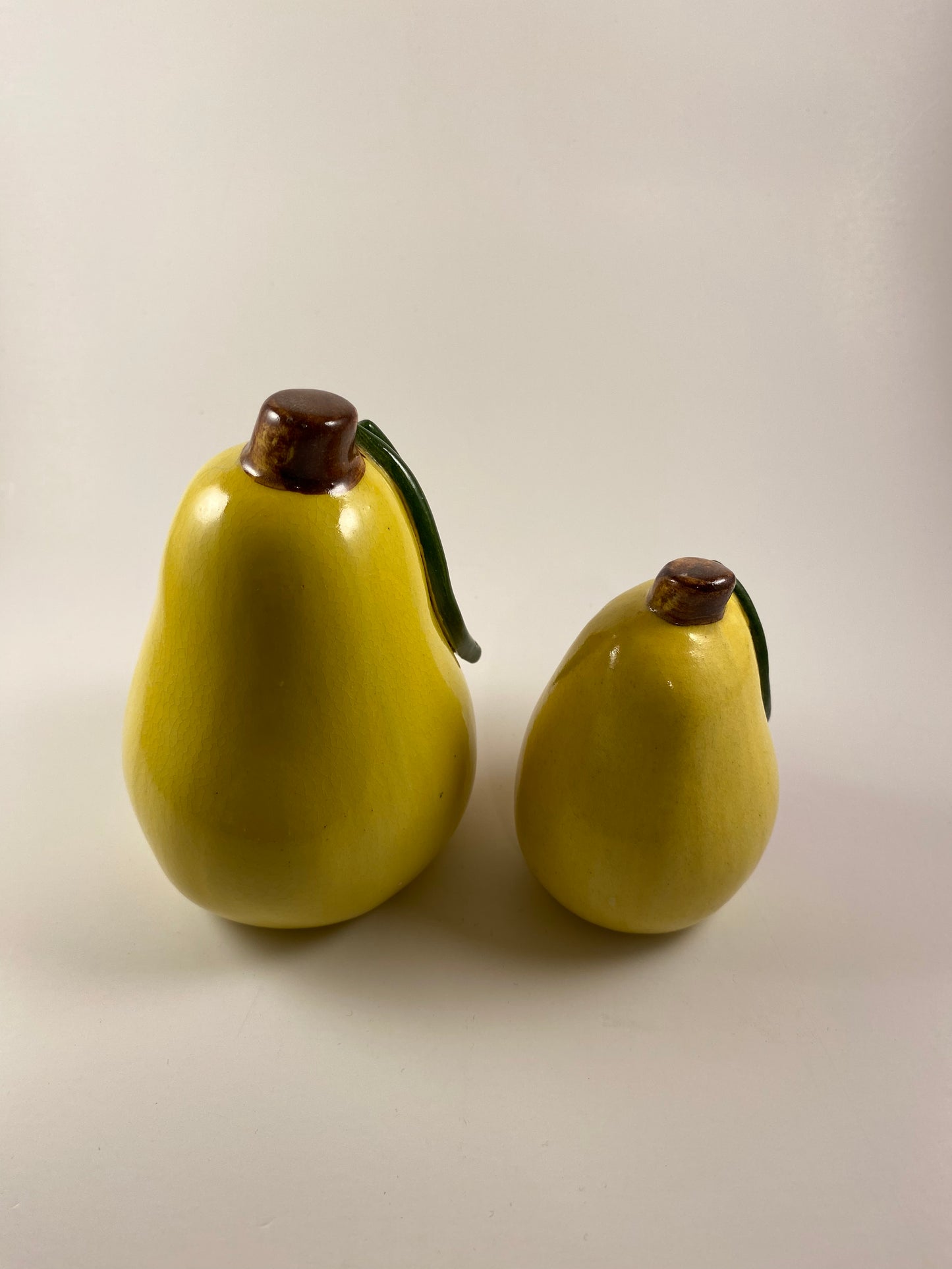 Ceramic pear figurines.  Set of 2